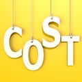 Cost word in orange background