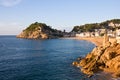 Costa Brava, beach and medieval castle in Tossa de Mar, Catalonia, Spain Royalty Free Stock Photo