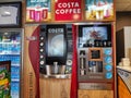 Costa Coffee vending machine in the convenience shop
