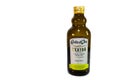 Costa d\' Oro extra virgin olive oil on white background.