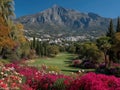costa del sol golf: Golf course overlooking Mediterranean image Royalty Free Stock Photo