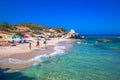 Spaggia di Santa Giusta beach with famous Peppino rock, Costa Rei, Sardinia, Italy Royalty Free Stock Photo