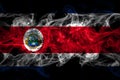 Costa Rica, coat smoke flag isolated on black background