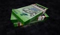 Costa Rica Colon money banknotes pack 3d illustration