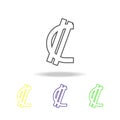 Costa Rica currency sign multicolored icons. Thin line icon for website design and app development. Premium colored web icon with Royalty Free Stock Photo