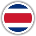 Costa Rica flag round shape Vectors Royalty Free Stock Photo