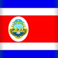 Costa Rica Flag Vector illustration with Islands on the Sea and Sailing Ship Emblem