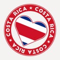 Costa Rica heart flag badge.