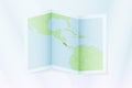 Costa Rica map, folded paper with Costa Rica map