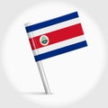 Costa Rica map pin flag. 3D realistic vector illustration Royalty Free Stock Photo