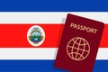 Costa Rica Passport. Costa Rican Flag Background. Vector illustration