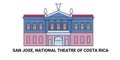 Costa Rica, San Jose, National Theatre Of Costa Rica, travel landmark vector illustration Royalty Free Stock Photo