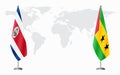 Costa Rica and Sao Tome and Principe flags for official meeti