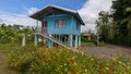 Traditional wooden house built on stilts, Costa Rica Caribbean region