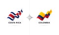 Costa Rica versus Colombia. Football. Vector illustration.