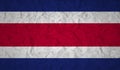 Costa Rican flag with the effect of crumpled paper and grunge Royalty Free Stock Photo