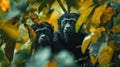 Costa rican jungle howler monkeys amid lush foliage, dynamic wildlife in hyperrealistic detail