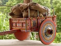 Costa Rican Ox Cart loaded with coffee bags Royalty Free Stock Photo