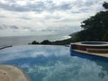 Costa Rican poolside view no obstructions Royalty Free Stock Photo