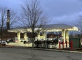 Costco Gas Station at Twilight in Chicago Illinois USA