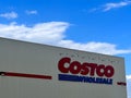 Costco sign on a warehouse building exterior