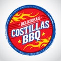 Costillas BBQ Deliciosas - Delicious Barbecue Ribs spanish text