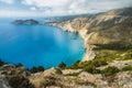 Costline and cloudscape close to Assos town on Cephalonia Ionian island in Greece. Summer travel vacation Royalty Free Stock Photo