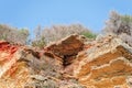 Costline gerakas beach at Zakynthos island Royalty Free Stock Photo