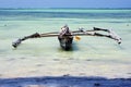 Costline pirague in the blue lagoon relax zanzibar africa