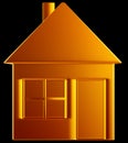 Costly home:: golden house shape