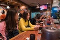 Costomer waiting for Ramen in a Ramen restaurant Royalty Free Stock Photo