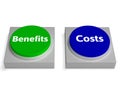 Costs Benefits Buttons Shows Cost Benefit Analysis Royalty Free Stock Photo