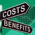 Costs Benefits Choices On Signpost Showing Analysis And Value 3d Illustration Royalty Free Stock Photo