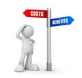 Costs benefits concept 3d illustration