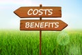 Costs and benefits. Royalty Free Stock Photo