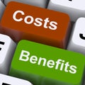 Costs Benefits Keys Showing Analysis And Value Of An Investment