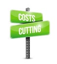 costs cutting road sign illustration design Royalty Free Stock Photo