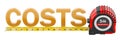 Costs measuring concept with measuring tape. 3D rendering Royalty Free Stock Photo