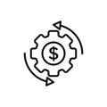 Costs optimization icon symbol on white background Royalty Free Stock Photo