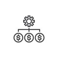 Costs optimization line icon