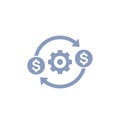 Costs optimization and production efficiency icon