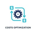 costs optimization and production efficiency icon. costs optimiz