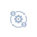 Costs optimization and production efficiency icon