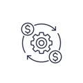 Costs optimization and production efficiency icon