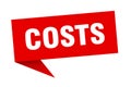 costs speech bubble. costs ribbon sign. Royalty Free Stock Photo