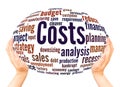 Costs word cloud hand sphere concept Royalty Free Stock Photo