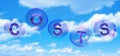 The costs word in bubble Royalty Free Stock Photo