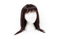 Fashion black color wig on white background Royalty Free Stock Photo