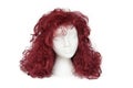 Fashion color wig on white background