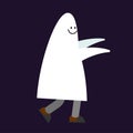 Costume Ghost for Halloween. guy in suit spook vector illustration Royalty Free Stock Photo